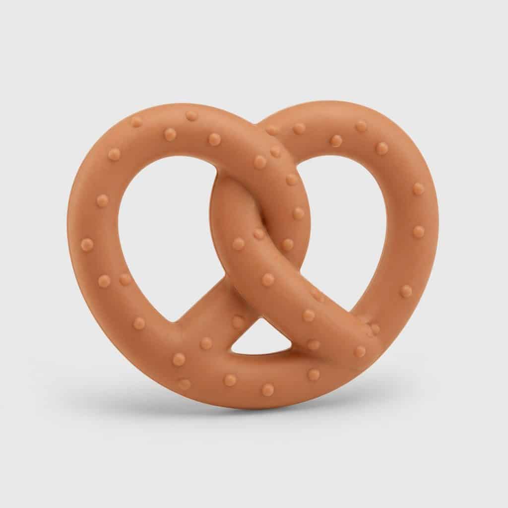 Anneau de dentition en silicone en forme de bretzel