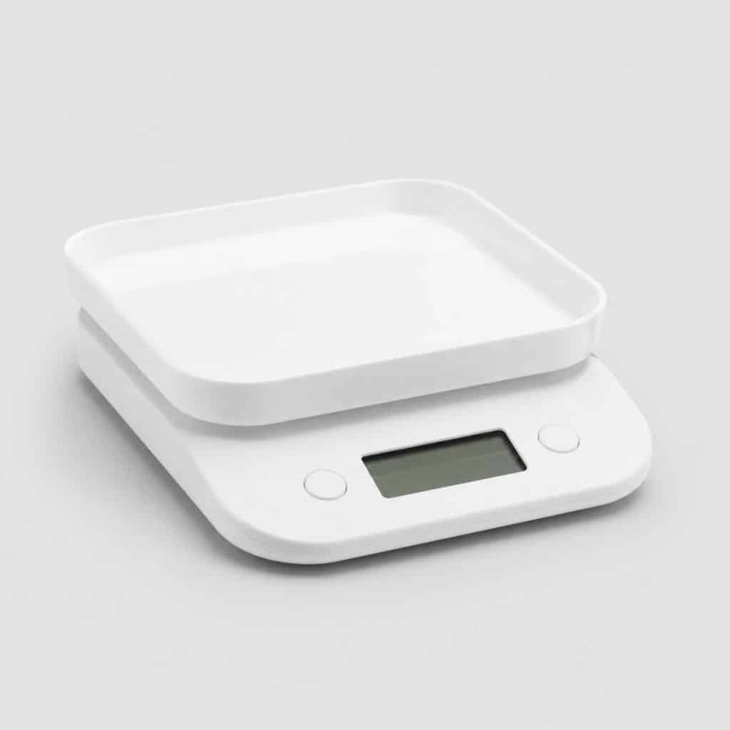 Balance de cuisine électronique blanche avec plateau amovible
