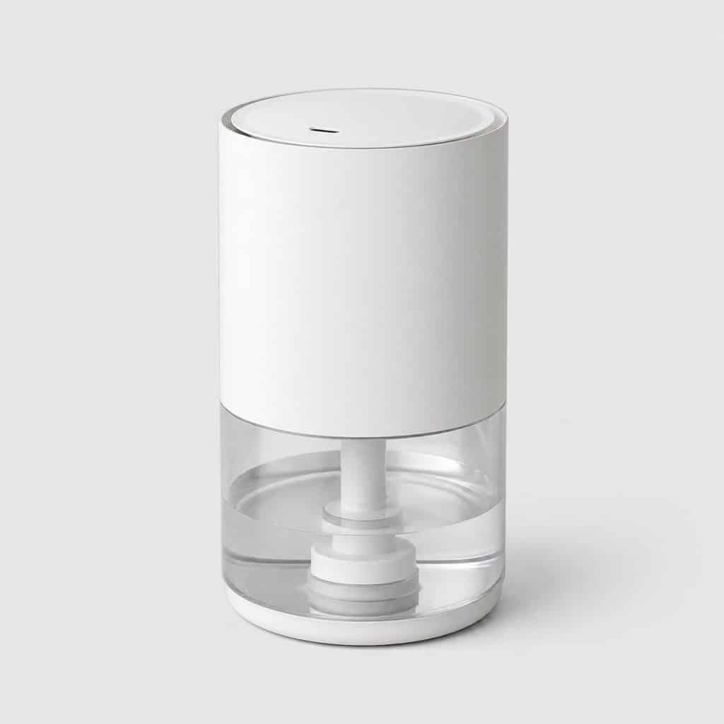 Humidificateur d'air blanc au réservoir transparent pour chambre de bébé