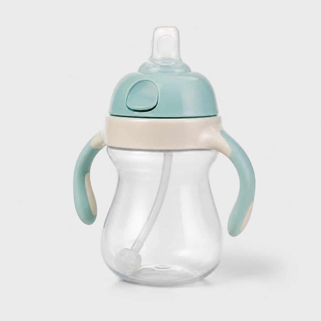 Gourde d'apprentissage bébé avec bec souple et poignées latérales