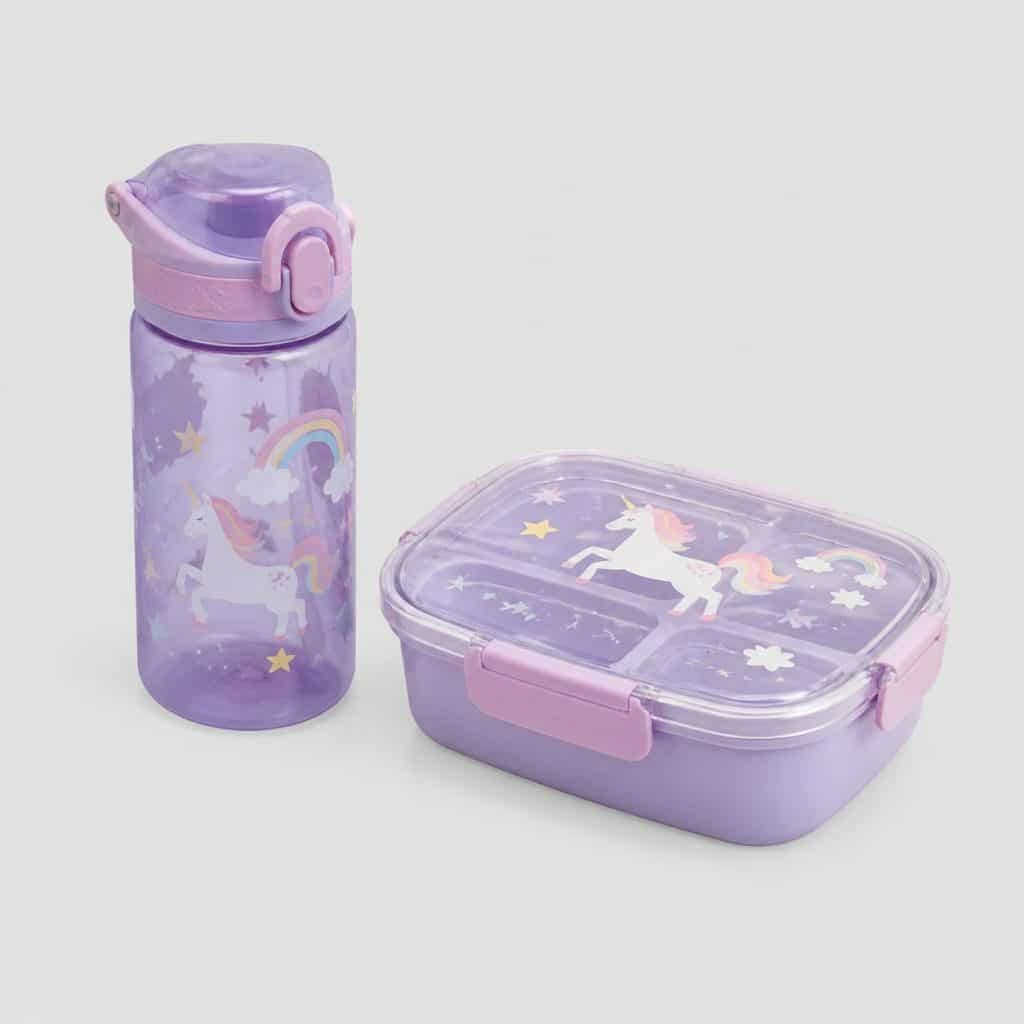 Ensemble assorti gourde et boîte à goûter pour enfant